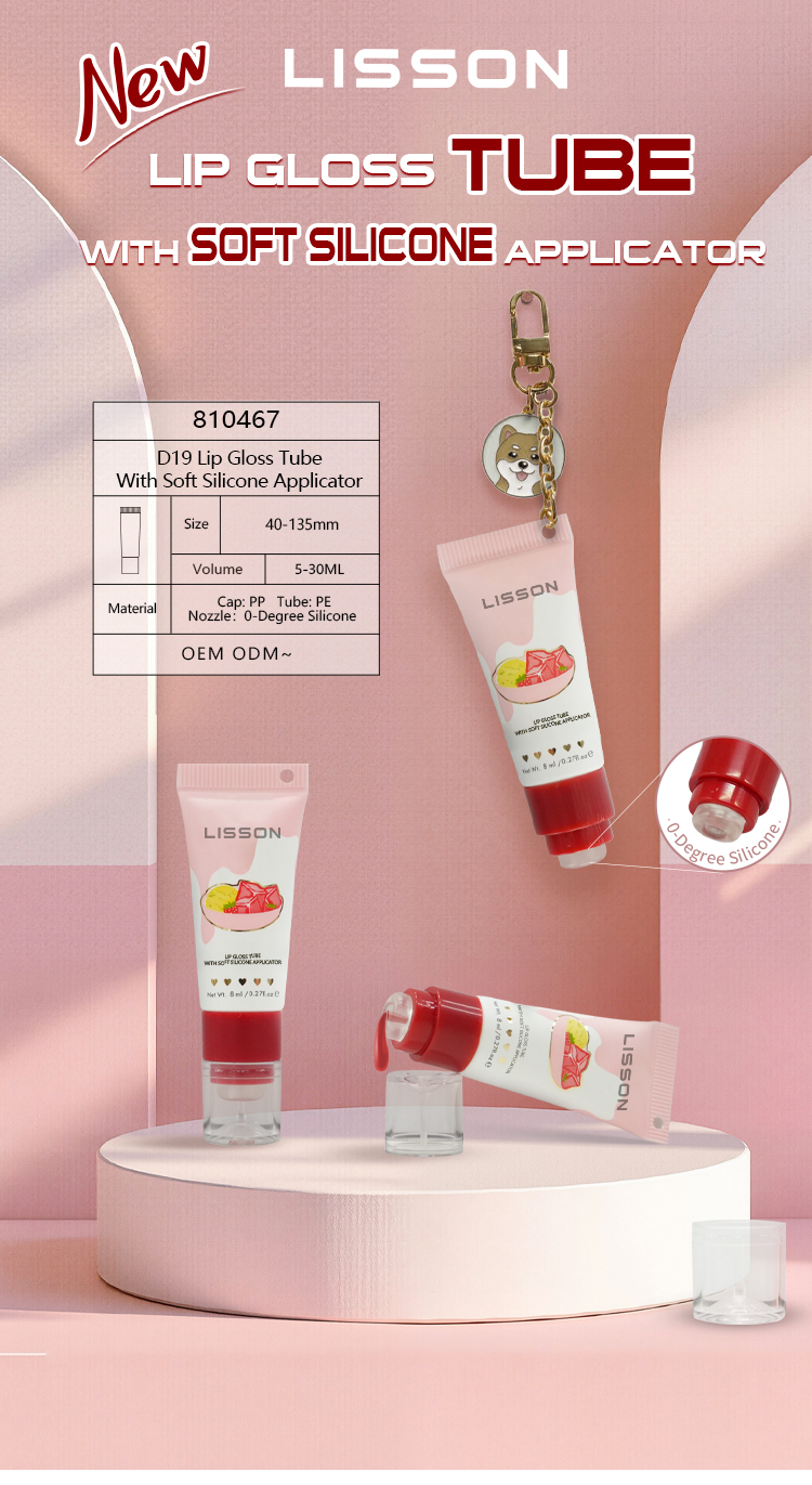 Lip Gloss Tube With Super Soft Silicone Applicator Lip Gloss Tube for Cosmetic