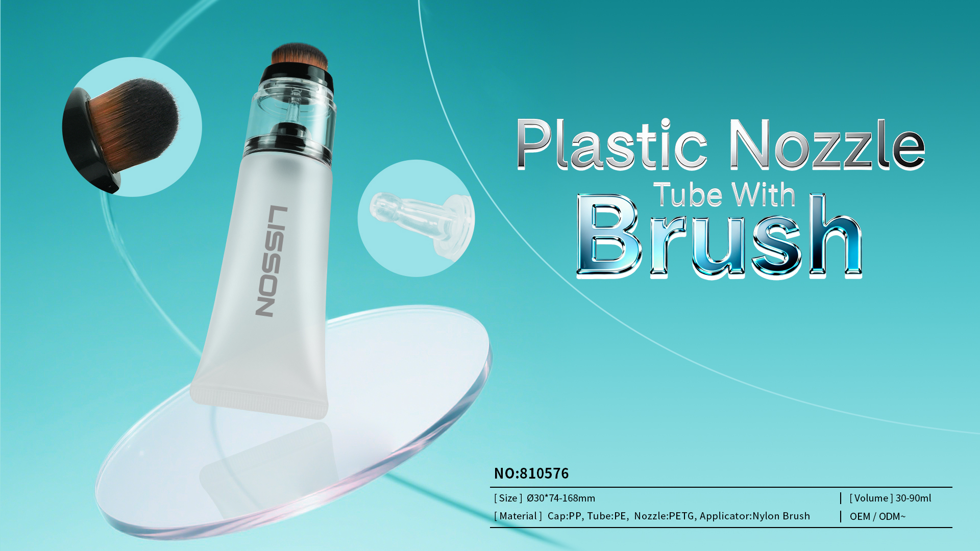 nozzle tube dropper nozzle + brush squeeze tube