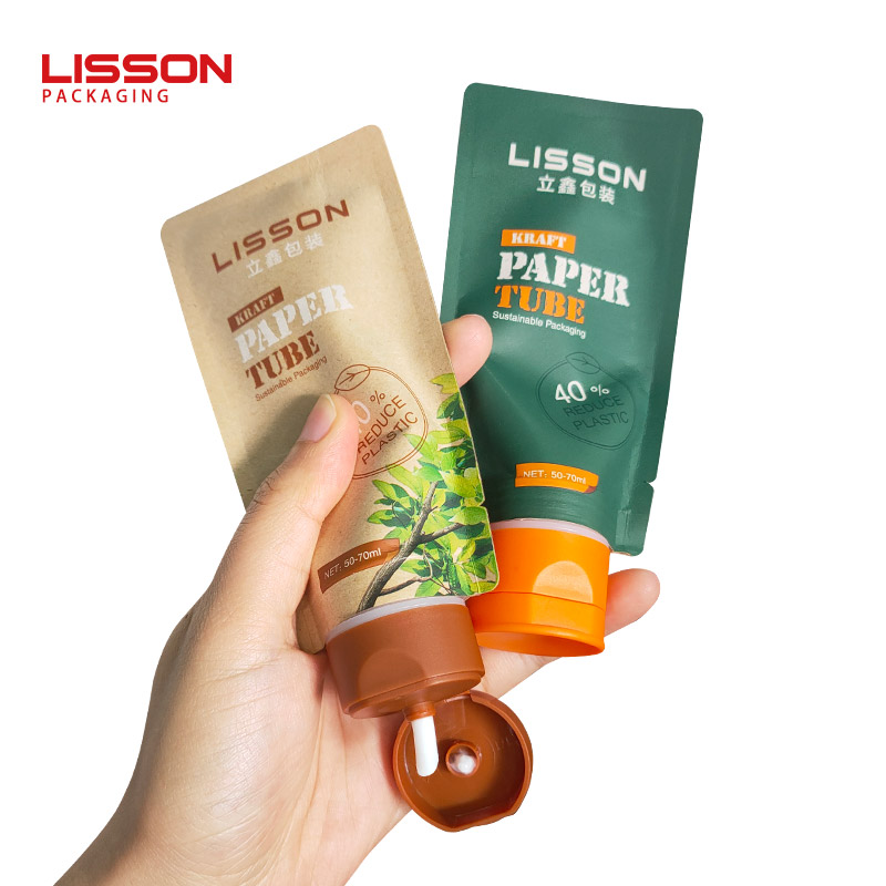 50ml Eco Friendly Biodegradable Cosmetic Plastic Pouch Paper Tube