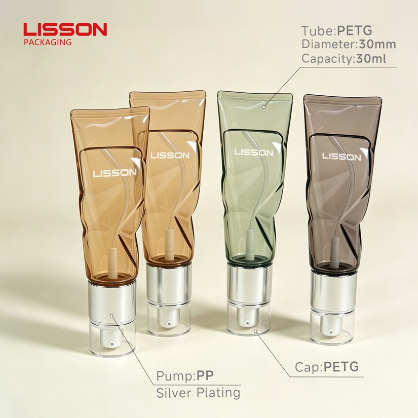 Luxury Clear PETG Cosmetic Tube With Lotion Pump