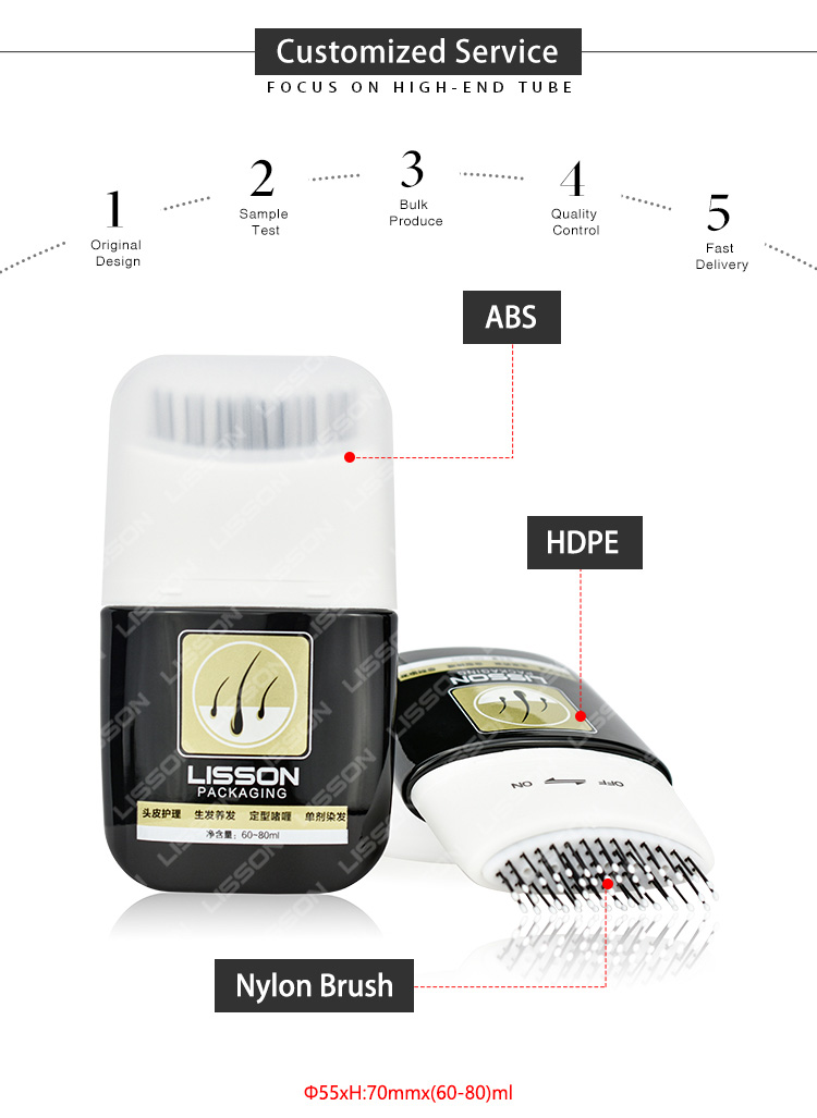Rotary switch hair applicator bottle