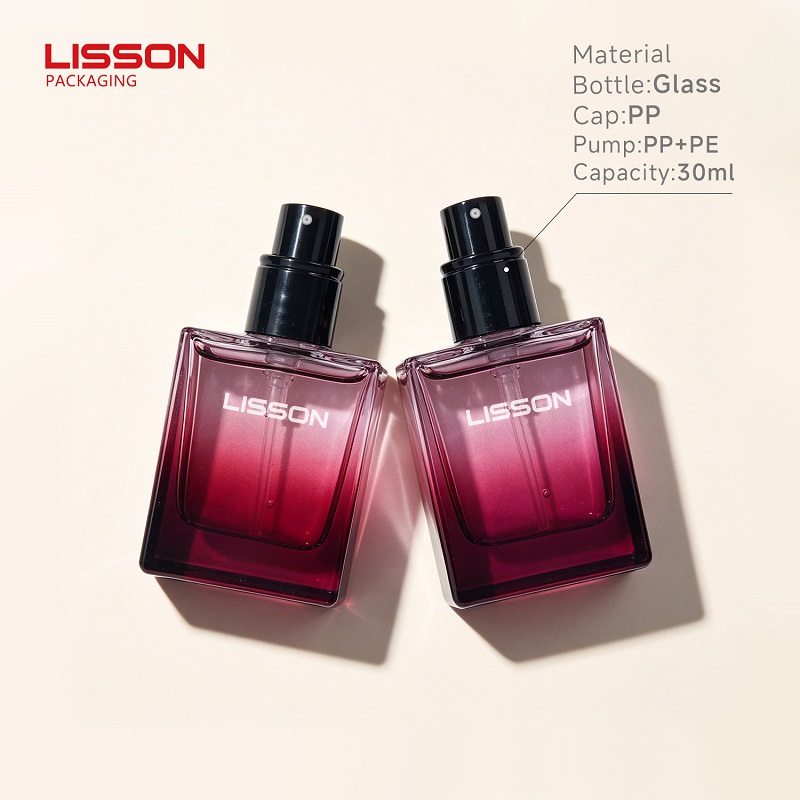 30ml Flat Square Glass Spray Bottle with Cap