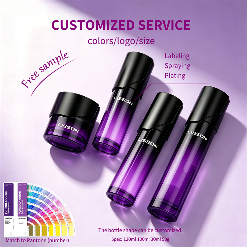 Slanted Cap Cosmetic Glass Bottle