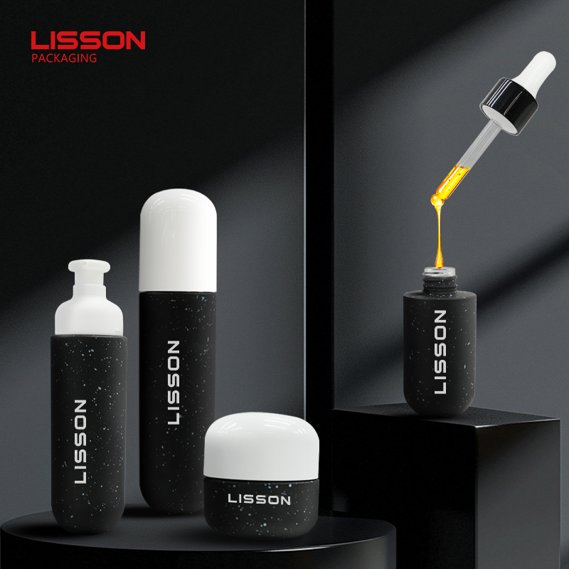 Black Glass Cosmetic Bottles set