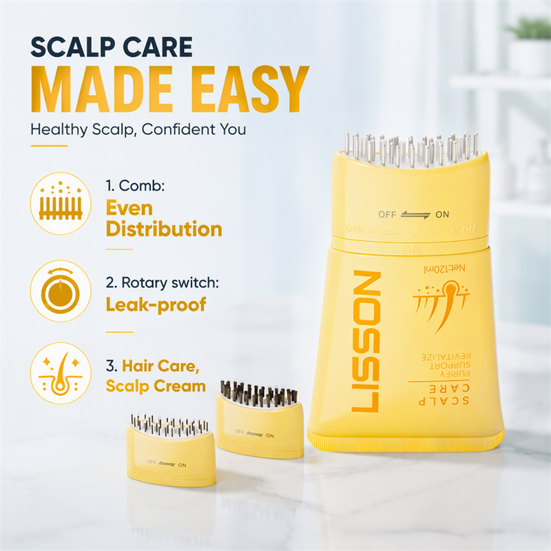 rotary switch leakproof scalp applicator tube