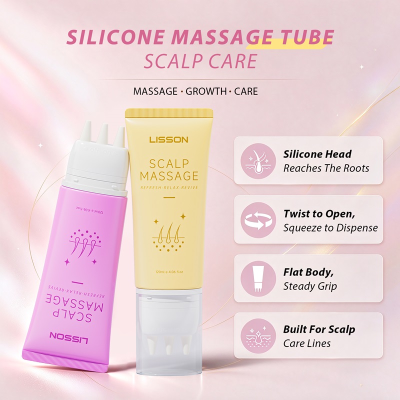 Personal Care Hair Scalp Silicone Head Massage Tube