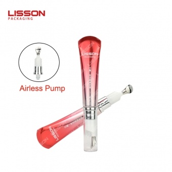 15ml Eye Cream Airless Pump Tube Plastic Tube Cosmetic Packaging with Zinc Alloy Applicator