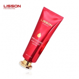 Custom 120ml Red Color Facial Cleanser Cosmetic tube