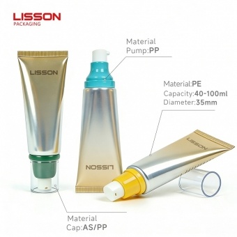 Cosmetic Squeeze Tube with Bulged Pump