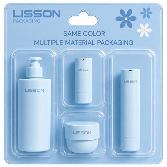 Same Color Multiple Material Cosmetic Packaging Set