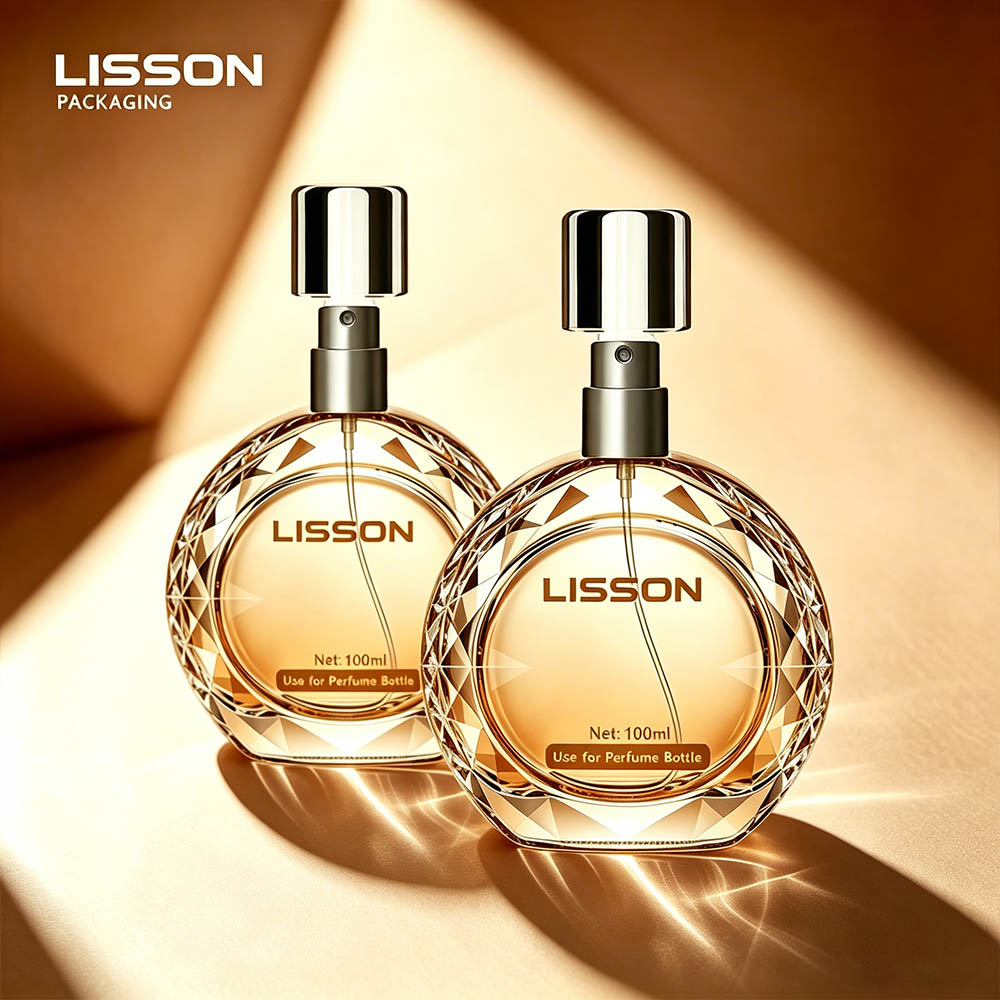 Diamond-Cut Round Perfume Bottle