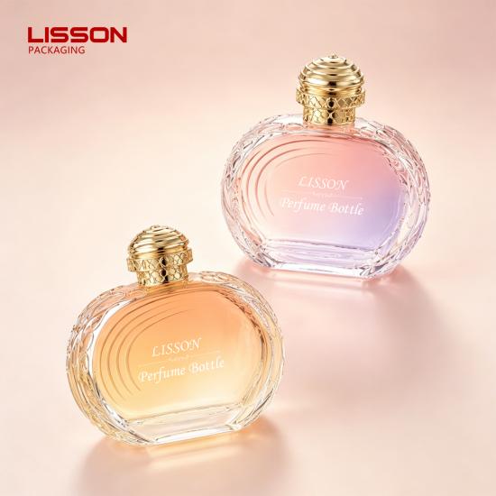 Luxurious Rococo-Style Embossed Glass Perfume Bottle