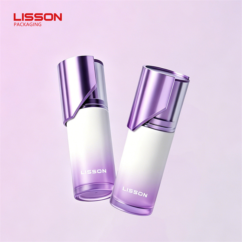 Metallic Purple Skincare Glass Bottle