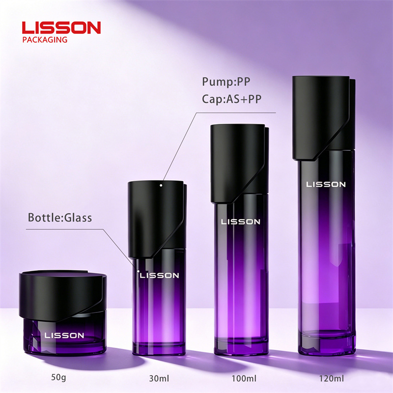Slanted Cap Cosmetic Glass Bottle