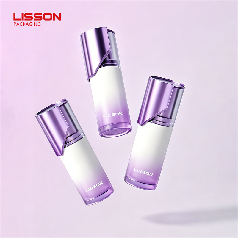 Metallic Purple Skincare Glass Bottle
