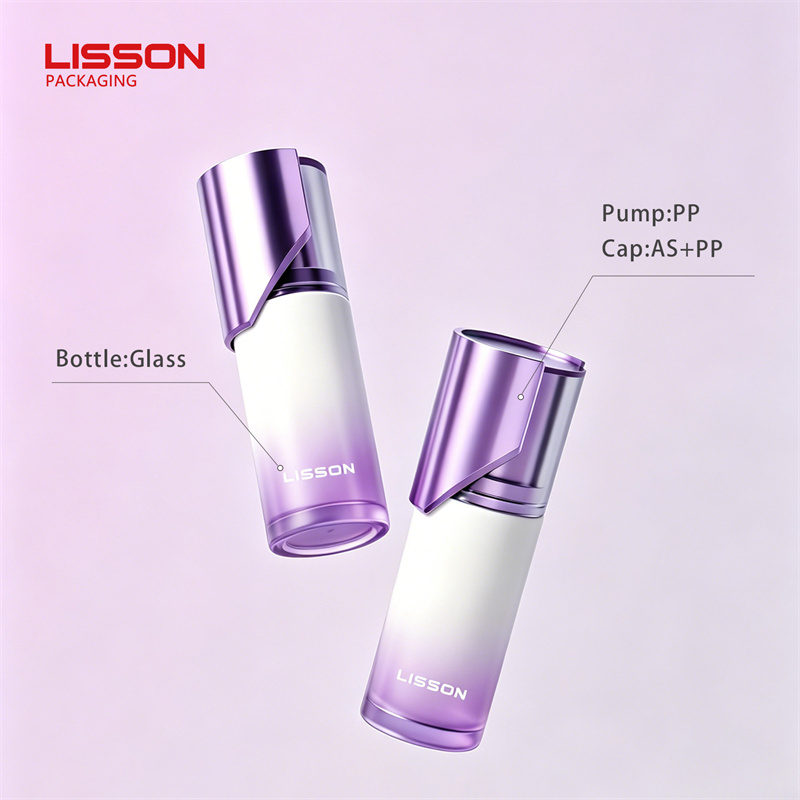 Metallic Purple Skincare Glass Bottle