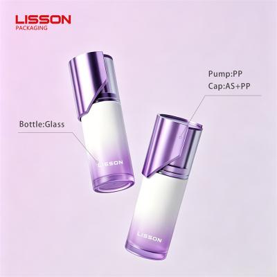 Metallic Purple Skincare Glass Bottle