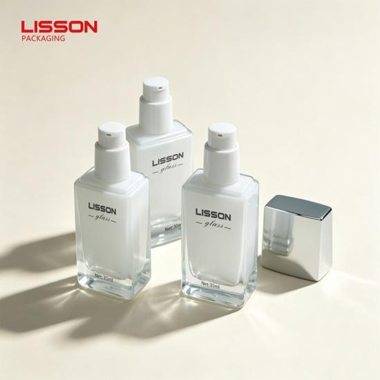 Custom Flat Square Glass Pump Bottles