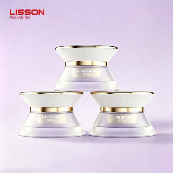 Custom Hourglass Shaped Glass Cream Jar