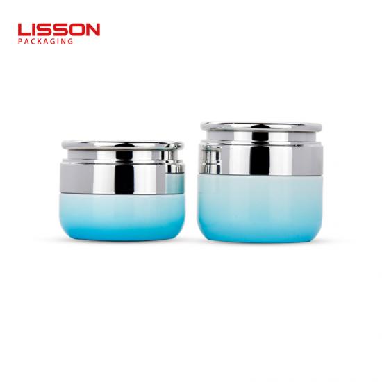 Luxury Gradient Blue Cosmetic Glass Bottle and Jar Set