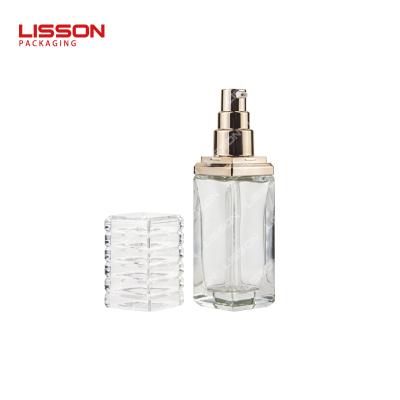 square cosmetic glass bottle set