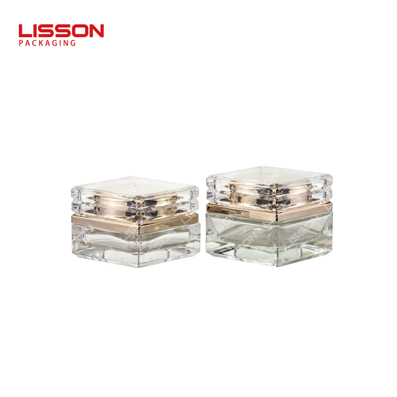 square cosmetic glass bottle set