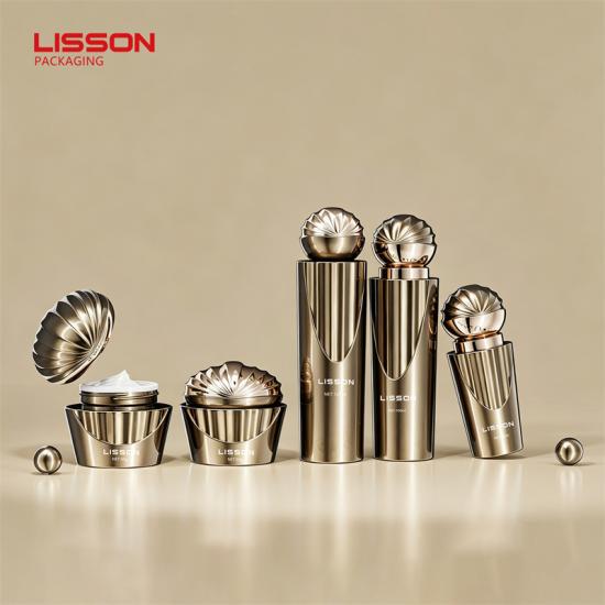Luxury Skincare Glass Bottle And Jar With Clamshell-Style Cap