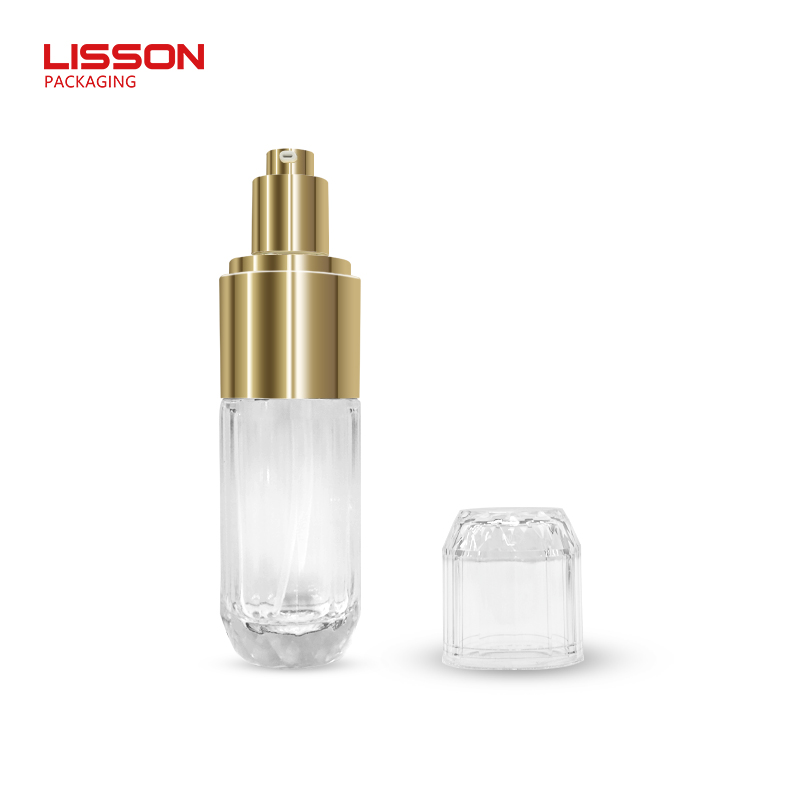 Gold Accent Glass Skincare Packaging