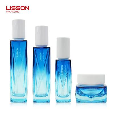 Blue gradient cosmetic packaging