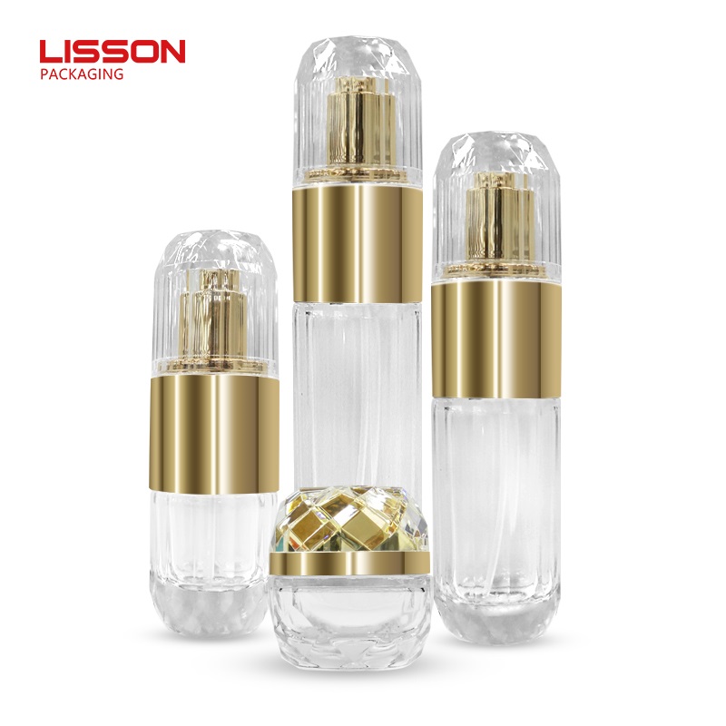 Gold Accent Glass Skincare Packaging