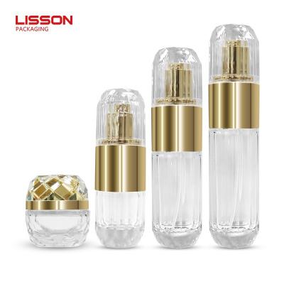 Gold Accent Glass Skincare Packaging
