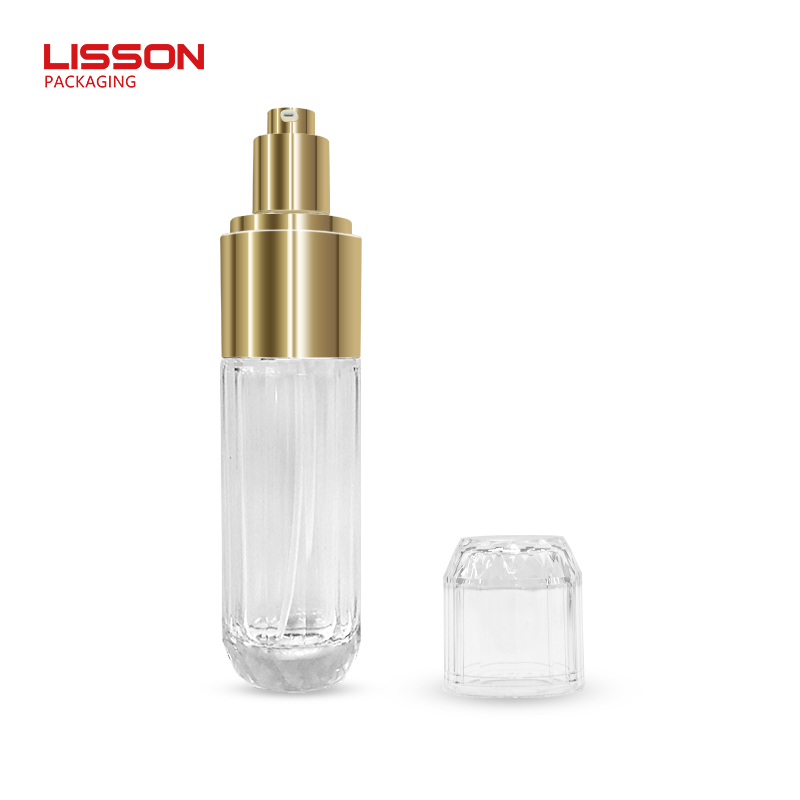Gold Accent Glass Skincare Packaging