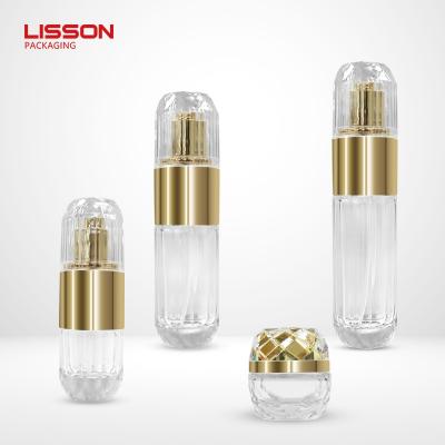 Gold Accent Glass Skincare Packaging