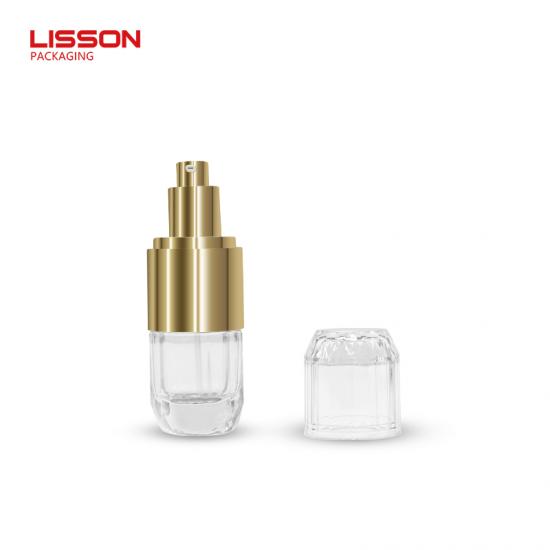Custom Luxury Gold Accent Glass Skincare Packaging
