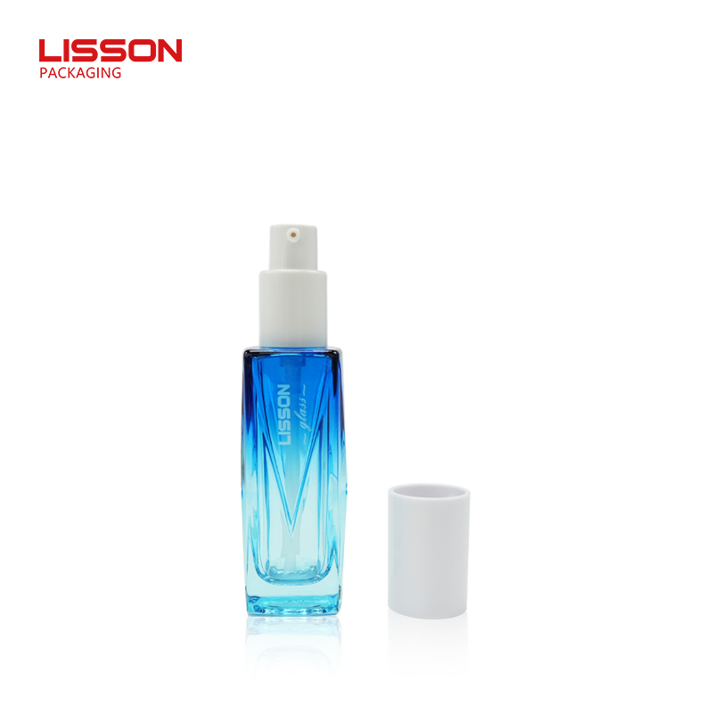 Blue gradient cosmetic packaging